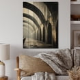 thumbnail image 1 of Designart "Buff Overpass Grand Span Charcoal" Cityscapes Print on Natural Pine Wood, 1 of 5