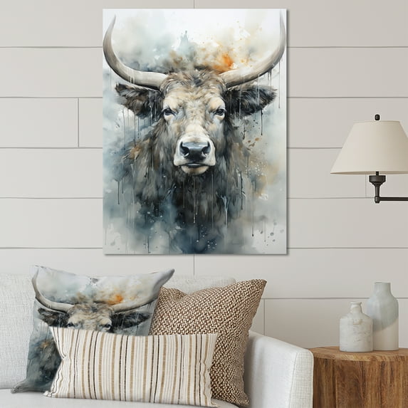 Designart "Buffalobison Sumi Asian beauty II" Asian Metal Wall Art Prints