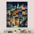 thumbnail image 1 of Designart "Building the Cityscape in Blue and Black" City Art Deco Metal Wall Art Prints, 1 of 5