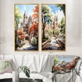thumbnail image 1 of Designart "Buildings Academic College University art painting I" College & University Buildings Framed Wall Art Set Of 2 - Coral Architecture Frame Gallery Set For Office Decor, 1 of 7