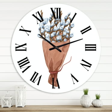 Designart 'Bunch Of Pussy Willow Twigs I' Farmhouse Wall Clock