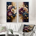 thumbnail image 1 of Designart "Bunch of Burgundy and Blue Daisies II" Daisy Framed Wall Art Set Of 2 - Red Floral Framed Wall Art Set Of 2, 1 of 7