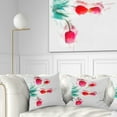 thumbnail image 1 of Designart Bunch of Red Tulips Watercolor - Floral Throw Pillow - 18x18, 1 of 5