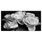 Designart 'Bunch of Roses Black and White ' Floral Art Canvas Print
