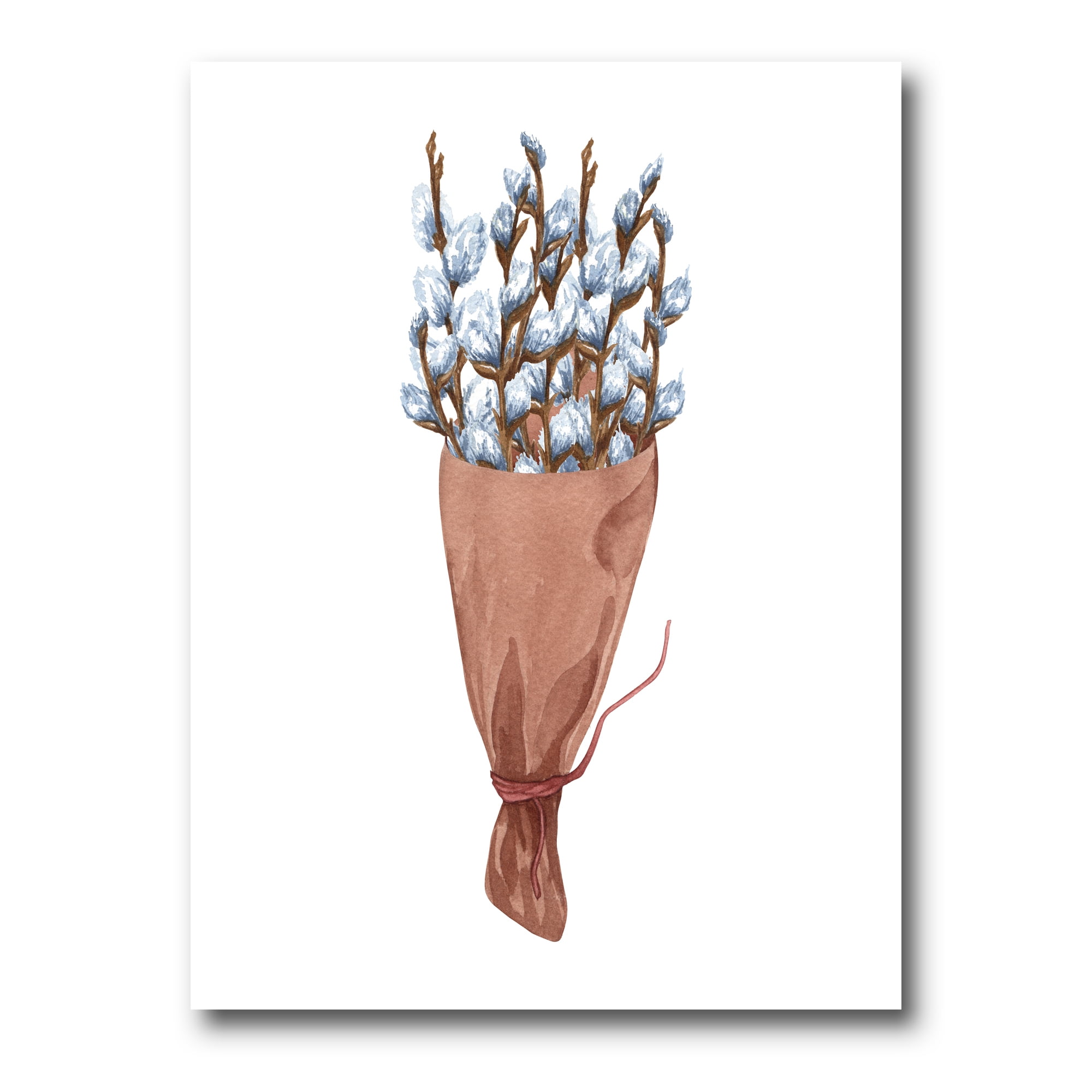 Designart ' Bunch of White Pussy Willow Twigs I ' Farmhouse Canvas Wall Art Print