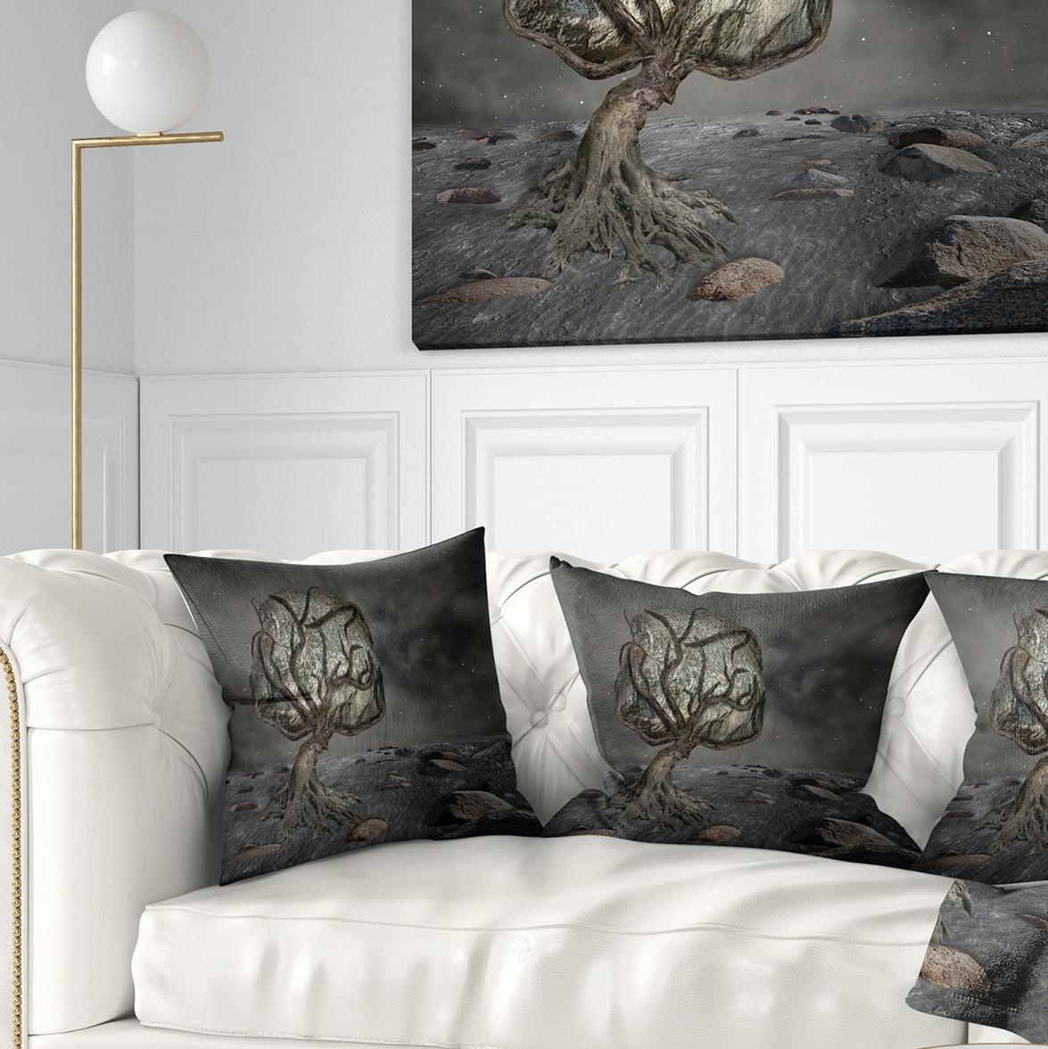 Designart Burden of Life - Abstract Throw Pillow - 16x16