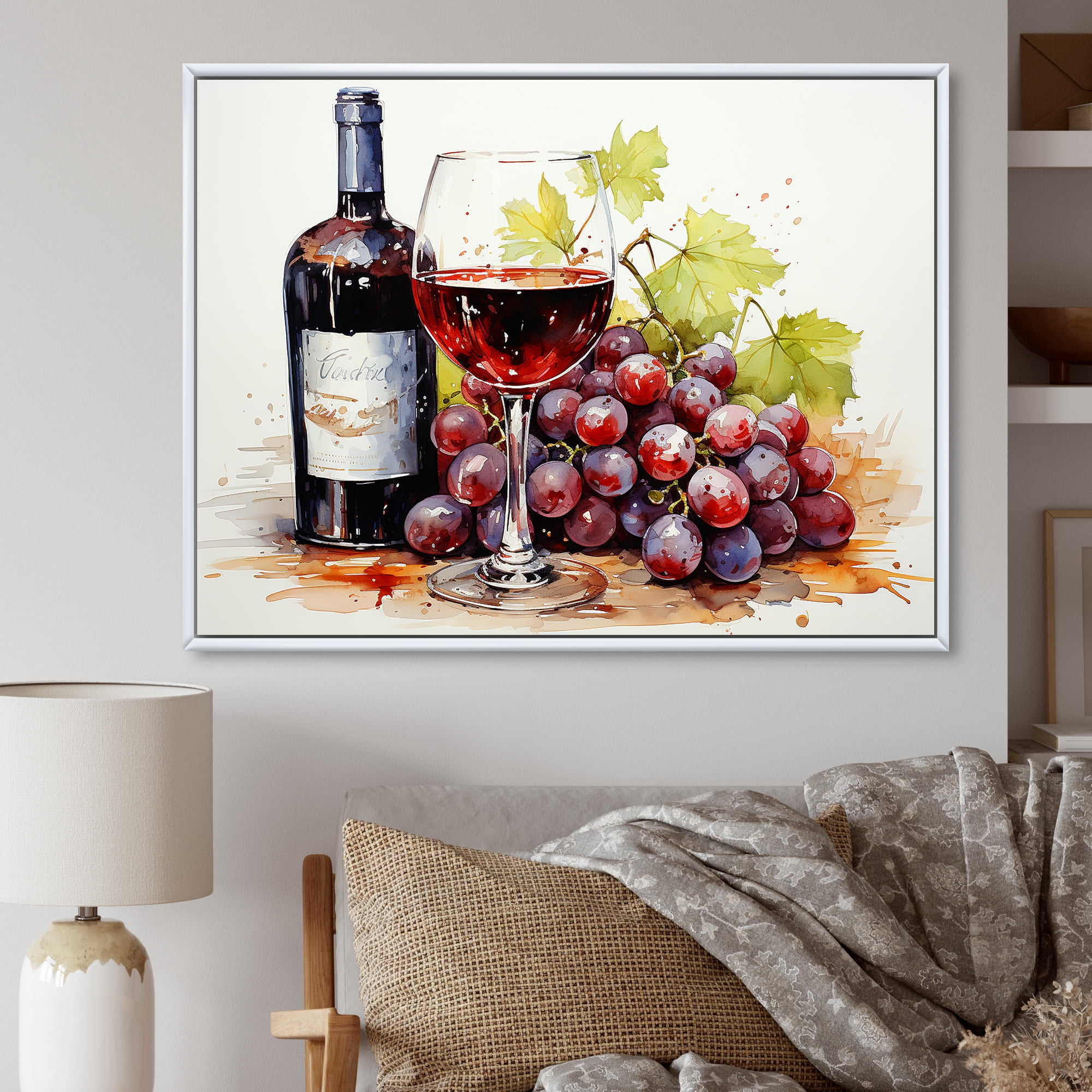 Designart "Burgundy Cabernet Sweep A Wine Affair I" Food & Beverage ...