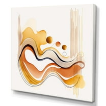 Designart Burnt Orange Waves Abstract III Canvas Wall Art