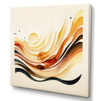 Designart Burnt Orange Waves Abstract IV Canvas Wall Art