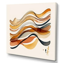 Designart Burnt Orange Waves Abstract VI Canvas Wall Art