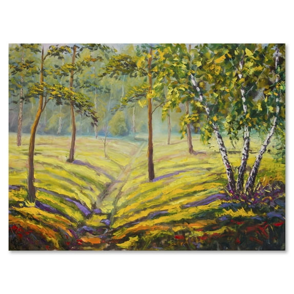 Designart ' Bushes and Pine Trees In The Forest II ' Traditional Canvas Wall Art Print