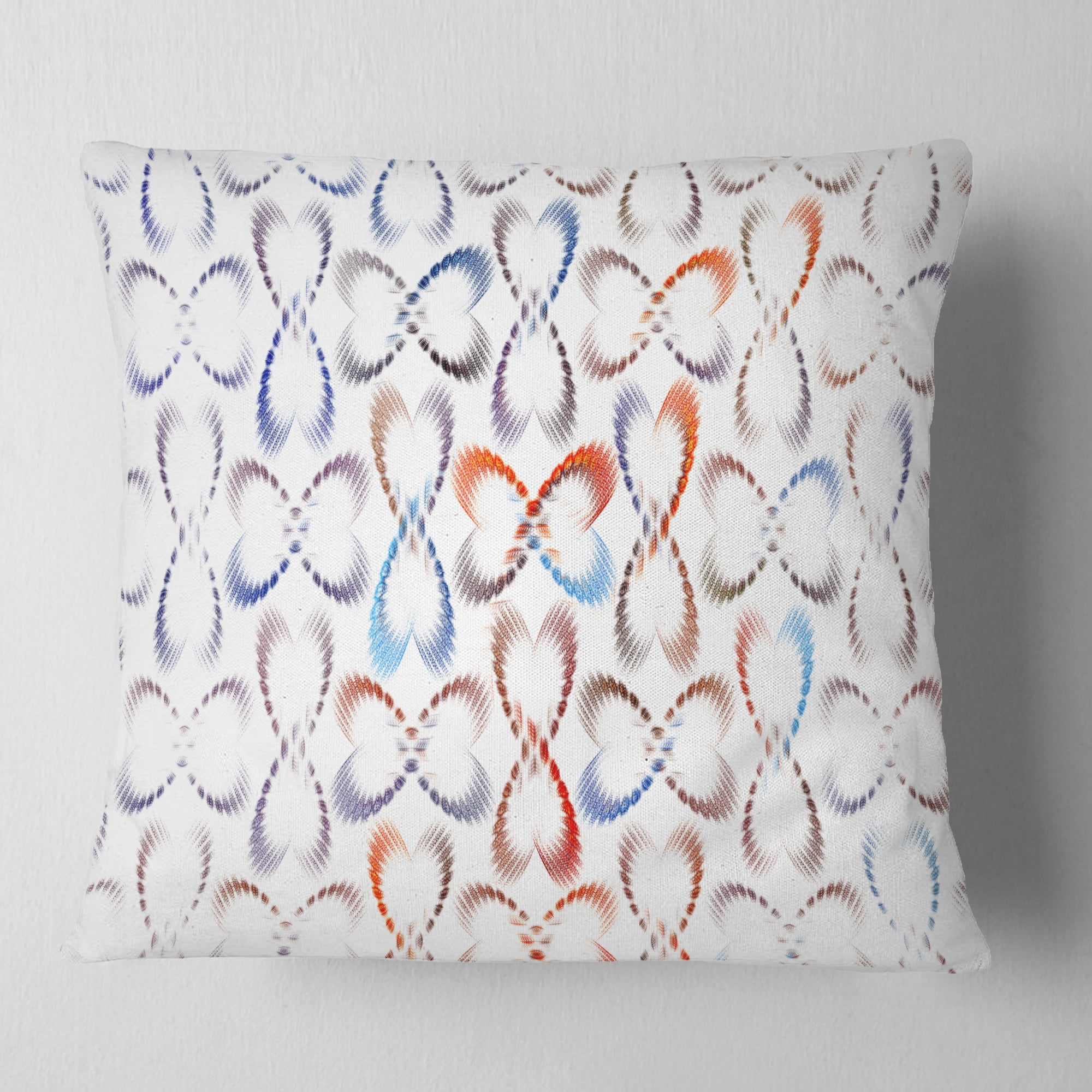Designart Butterflies Fractal Outline Art - Abstract Throw Pillow - 18x18