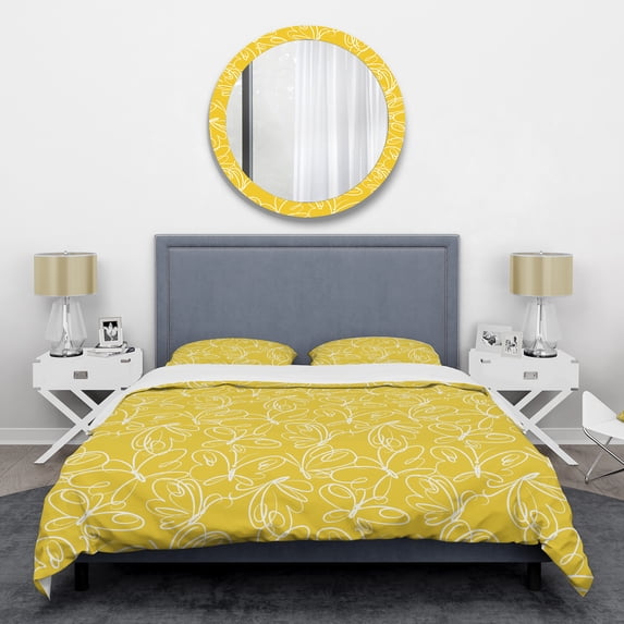 Designart 'Butterflies hand drawn color pattern' Mid-Century Modern Duvet Cover Set