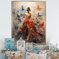 thumbnail image 1 of Designart "Butterfly And Dancer Harmony I" Animals Butterfly Floater Framed Wall Art Prints, 1 of 5