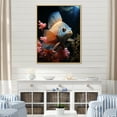 thumbnail image 1 of Designart "Butterfly Fish Expedition in Coral" Animals Framed Wall Art - Modern Blue Butterfly Fish Hallway Framed Wall Art Decor, 1 of 6