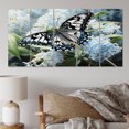 thumbnail image 1 of Designart "Butterfly Haven Blue Black I" Animals Metal Wall Décor Set, 1 of 5