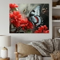 thumbnail image 1 of Designart "Butterfly Haven Red Grey II" Animals Canvas Wall Art, 1 of 5