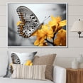 thumbnail image 1 of Designart "Butterfly Haven Yellow Grey II" Animals Floater Framed Canvas Print, 1 of 7