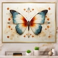 thumbnail image 1 of Designart "Butterfly Pattern in Orange and Blue" Animals Framed Wall Art - Modern Farmhouse Orange Butterfly Entryway Framed Wall Art Print, 1 of 6