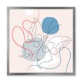 thumbnail image 1 of Designart 'Butterfly With One Line Drawing On Cubism Shapes I' Modern Framed Art Print, 1 of 4