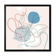 thumbnail image 1 of Designart 'Butterfly With One Line Drawing On Cubism Shapes I' Modern Framed Art Print, 1 of 4