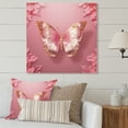 thumbnail image 1 of Designart "Butterfly in Pink and Gold II" Animals Metal Wall Art, 1 of 5