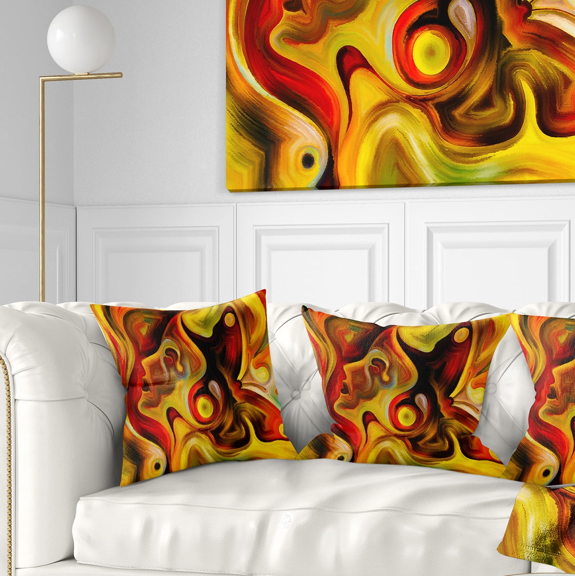 Designart Butterfly s Emotions - Abstract Throw Pillow - 16x16