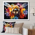 Designart "Buzzing Bees in Colorful Display" Animals Framed Wall Art