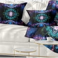 thumbnail image 1 of Designart Cabalistic Blue Fractal Pattern - Abstract Throw Pillow - 12x20, 1 of 5