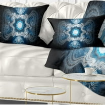 Designart Cabalistic Clear Blue Texture - Abstract Throw Pillow - 12x20