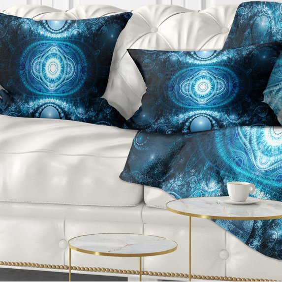 Designart Cabalistic Light Blue Pattern - Abstract Throw Pillow - 12x20