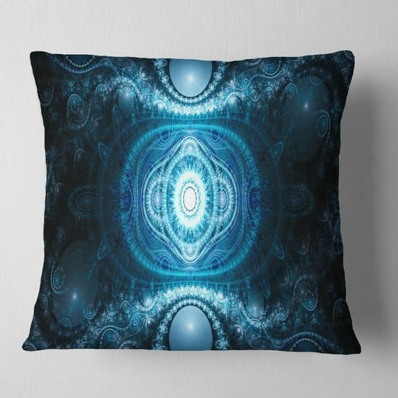 Designart Cabalistic Light Blue Pattern - Abstract Throw Pillow - 16x16