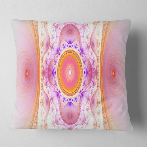 Designart Cabalistic Pink Fractal Design - Abstract Throw Pillow - 18x18