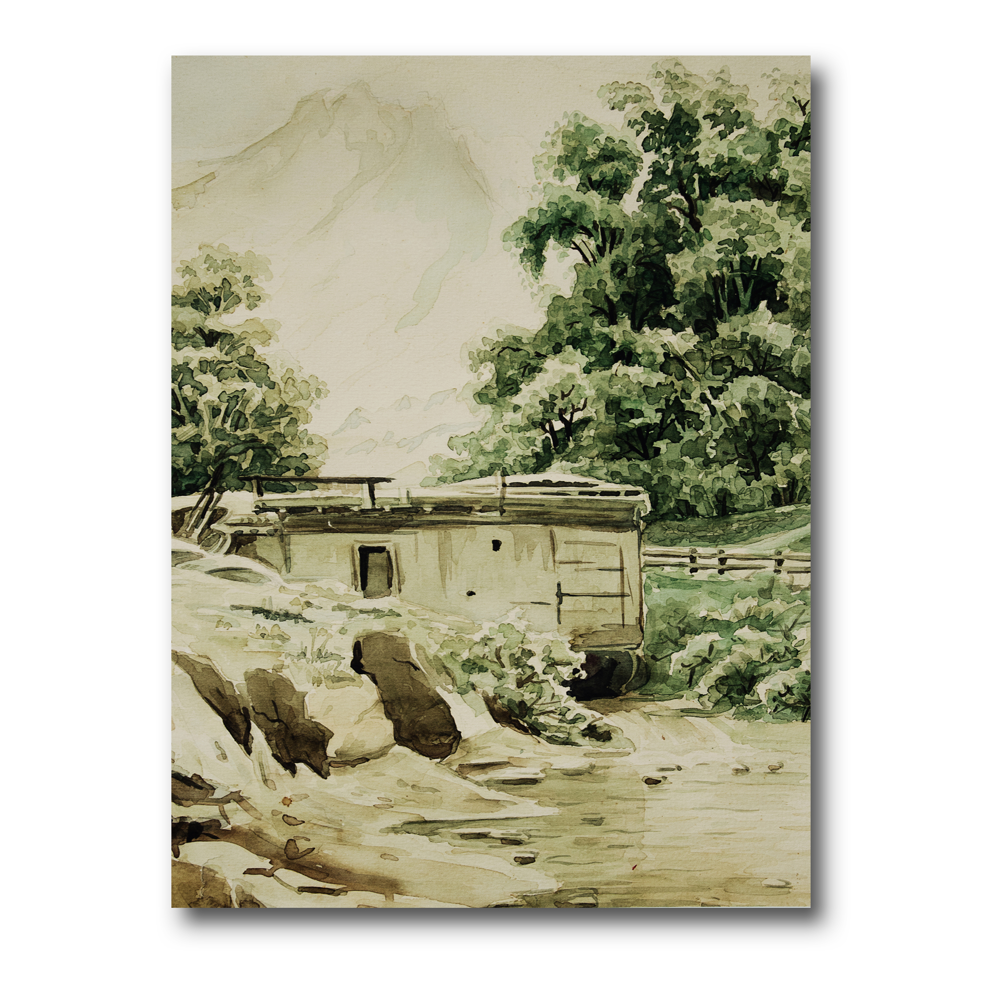 Designart ' Cabin In The Green Mountains ' Cabin & Lodge Canvas Wall Art Print