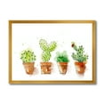 thumbnail image 1 of Designart 'Cacti In Gentle Tones In Ceramic Pots I' Traditional Framed Art Print, 1 of 4