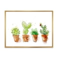 thumbnail image 1 of Designart 'Cacti In Gentle Tones In Ceramic Pots I' Traditional Framed Canvas Wall Art Print, 1 of 5