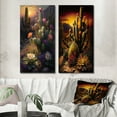 Designart "Cactus Amidst the Desert Landscape I" Mountains Wall Art Set