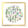 thumbnail image 1 of Designart 'Cactus In Ceramic Pots In Gentle Tones II' Traditional Framed Art Print, 1 of 4