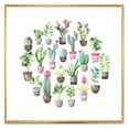 thumbnail image 1 of Designart 'Cactus In Ceramic Pots In Gentle Tones II' Traditional Framed Canvas Wall Art Print, 1 of 5