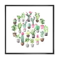 thumbnail image 1 of Designart 'Cactus In Ceramic Pots In Gentle Tones II' Traditional Framed Canvas Wall Art Print, 1 of 1