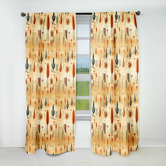 Designart "Cactus Mirage I" Floral Blackout Curtain Single Panel
