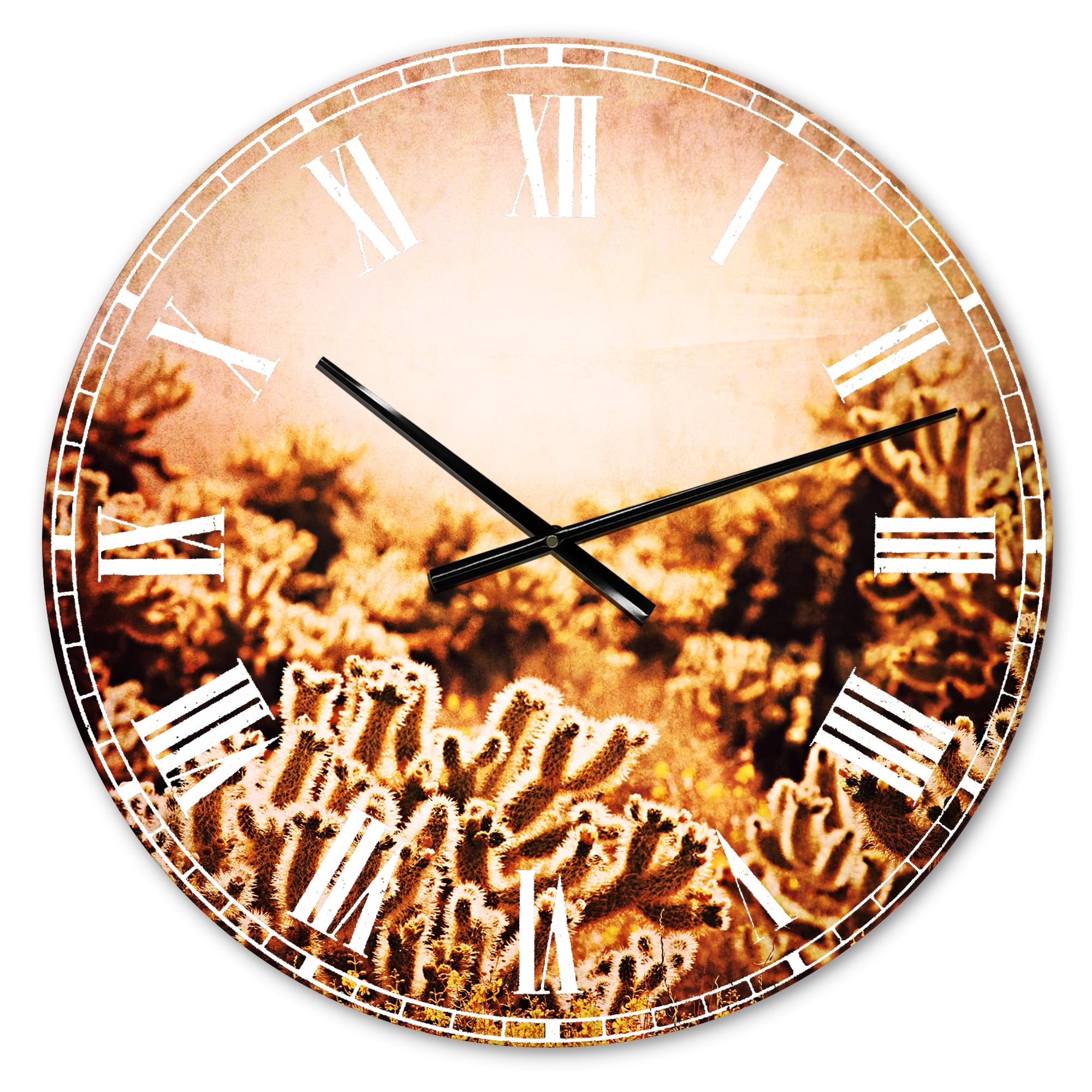 Designart 'Cactus Plants in Saguaro National Park' Traditional Wall Clock