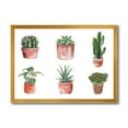 thumbnail image 1 of Designart 'Cactus and Succulents In A Clay Pot ' Traditional Framed Art Print, 1 of 4