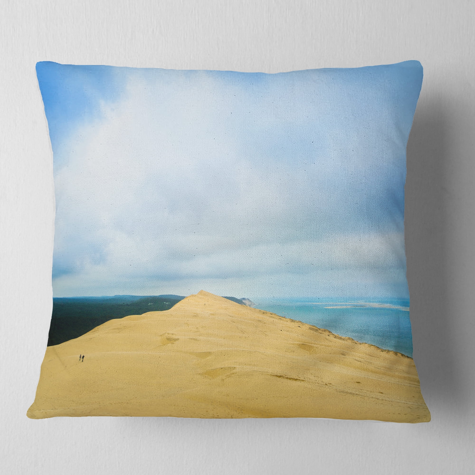 Designart Cala Violina Bay Beach Tuscany - Landscape Wall Throw Pillow - 18x18