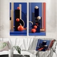 thumbnail image 1 of Designart "Calder's Tribute Geometric Simplicity" Modern Geometric Wall Art Set Of 2 - Modern Blue Canvas Set For Living Room Decor, 1 of 6