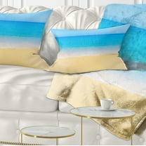 Designart Calm Blue Sea and Sky - Seascape Throw Pillow - 12x20