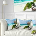 thumbnail image 1 of Designart Calm Caribbean Beach Panorama - Photography Landscape Printed Throw Pillow - 18x18, 1 of 5