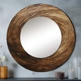 thumbnail image 1 of Designart "Calm Current Spiral in Brown I" Abstract Spirals Rund Mirror For Wall Decor - Large Brown Round Print Mirror - Round Modern Mirror - Wall Mounted Round Large Mirror - 29" x 29", 1 of 6