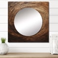 thumbnail image 1 of Designart "Calm Current Spiral in Brown I" abstract spirals Square Mirror For Wall Decor - Large Brown Square Mirror Printed Wall Decor - Modern Square Living Room Mirror, 1 of 5
