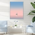 thumbnail image 1 of Designart "Calm Shore Pink And Blue Sailboat Picture II" Coastal Floater Framed Canvas Wall Art, 1 of 5